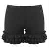 FEESHOW Baby Toddler Girls Casual Elastic Waistband Tiered Ruffle Hem Cotton Tumbling Athletic Shorts Black 1-2 Years view 1