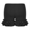 FEESHOW Baby Toddler Girls Casual Elastic Waistband Tiered Ruffle Hem Cotton Tumbling Athletic Shorts Black 1-2 Years view 2