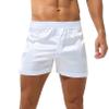Agoky Men's Silky Satin Boxers Shorts Trunks Style Underwear Loose Smooth Sleepwear Pants 2# White X-Large view 1