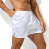Agoky Men's Silky Satin Boxers Shorts Trunks Style Underwear Loose Smooth Sleepwear Pants 2# White X-Large view 2