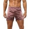 Agoky Men's Silky Satin Boxers Shorts Trunks Style Underwear Loose Smooth Sleepwear Pants 2# Coffee Medium view 1