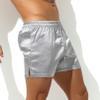 Agoky Men's Silky Satin Boxers Shorts Trunks Style Underwear Loose Smooth Sleepwear Pants 2# Grey Large view 2