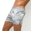 Agoky Men's Silky Satin Boxers Shorts Trunks Style Underwear Loose Smooth Sleepwear Pants 2# Grey Large view 3