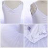 Toddler Girls Ballet Dance Dress Leotard Camisole Sleeveless Skirted Ballerina Tank Kid Gymnastic Spaghetti Shoulder Straps V-Neck Dancewear Tulle Costume Performance Dresses White 9-10 Years view 4