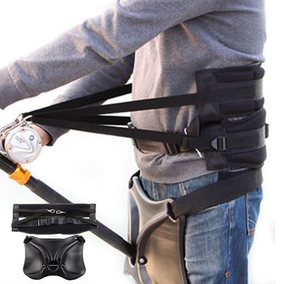 Fishing Fighting Waist Belt Support Fishing Belly Top Double Safety Insurance Belt Offshore Stand Up Fish Fighting Rod Holder Waist Belt Adjustable Width 140cm-160cm for Deep Sea Boat Fishing Tackle