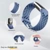Maledan Compatible with Fitbit Charge 6/ Charge 5 Bands Women Men - Waterproof Sport Band Breathable Strap Replacement Wristbands for Fitbit Charge 6/ Charge 5 Accessories, Black/Navy Blue/Blue Gray view 2
