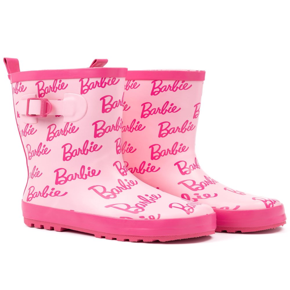 Barbie Girls Pink Classic Rain Boots | Pull-On Design for Outdoor Play & Rainy Weather Merch - 8 UK Child