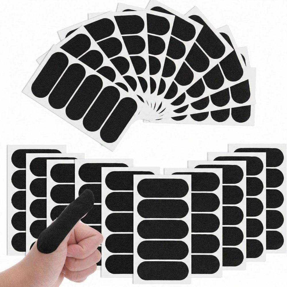 Civaner 120 Pieces Bowling Thumb Tape with Portable Box Bowling Finger Tape with Protector Protective Performance for Bowlers Exercise Sport(Black)