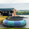 Goplus Inflatable Water Trampoline, 10FT/12FT/15FT Recreational Water Bouncer w/Electric Inflator, Rope Ladder, Mooring Ropes, Anchor, Adults Youth Bounce Swim Platform for Lakes, Pools view 1