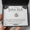 Crown Pendant Necklace - Badass Bestie Jewelry from Best Friend for Birthday Or Christmas, Hard Times Achievement Inspirational Positive Quote Rose Go view 3