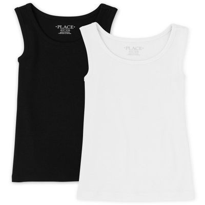 The Children's PlaceThe Children's Place Girls Basic Rib Tank2 packBlack/WhiteXXLarge (16Plus)