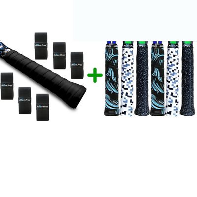 ALIEN PROS 12 Pack Black & Sailor Mix Tennis Racket Grip Tape - Wrap Your Racquet for High Performance