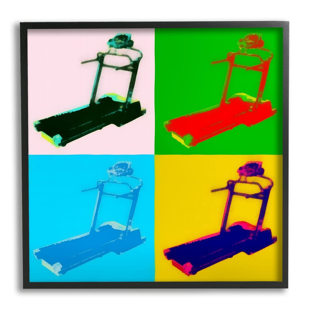 Stupell Industries Abstract Treadmill Pop Art Modern Exercise Interpretation, Design by Daniel Sproul