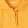 The Children's Place girls Short Sleeve Ruffle Pique Polo Shirt, Yellow Pencil 2 Pack, X-Small US view 2