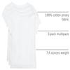 The Children's Place Girls' 3 Pack Short Sleeve Basic Layering T-Shirt, White, Large view 2