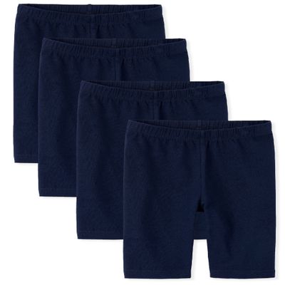 The Children's Place Girls' 4 Pack Mix and Match Bike Shorts, Tidal, X-Small