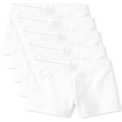 The Children's Place Girls' 5 Pack Basic Cartwheel Short, White, Large