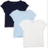 The Children's Place Girls Basic Short Sleeve Layering Tees Navy/Daybreak/White 3-Pack Large Plus view 1