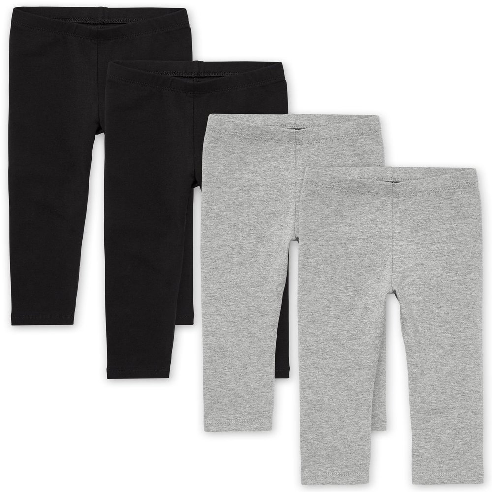 The Children's Place Baby Girls And Toddler Girls Leggings,2 Black/2 H/T Smoke- 4 Pack,12-18MOS