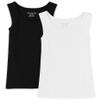 The Children's Place girls The Children's Place Basic Rib Tank Cami Shirt, Black/White, XX-Large Plus view 1