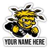 Personalized Customizable Wichita State Shockers Vinyl Decal Sticker Custom Name Officially Licensed Collegiate Product view 1