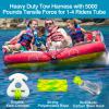 MUMUBOAT 16ft Watersport Tow Rope Harness for 4 Riders Tubing, Towable Tube, Water Skier, Wakeboarder, Kneeboarder (Green and Yellow) view 2