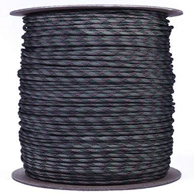 35+ Camo Pattern of Parachute 550 Cord Type III 7 Strand Paracord - Dark Multicam (1000 Foot Spool)