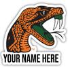 Personalized Customizable Florida A&M Rattlers Vinyl Decal Sticker Custom Name Officially Licensed Collegiate Product view 1