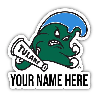 Personalized Customizable Tulane University Green Wave Vinyl Decal Sticker Custom Name Officially Licensed Collegiate Product