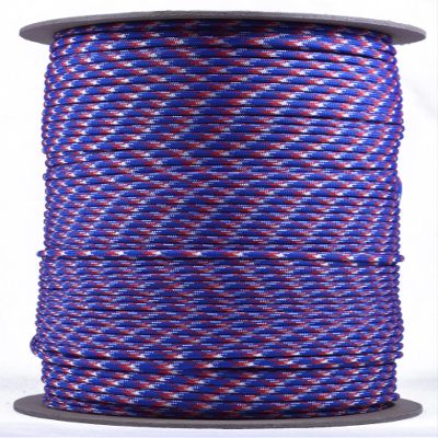 35+ Camo Pattern of Parachute 550 Cord Type III 7 Strand Paracord - Red White Blue Camo (1000 Foot Spool)