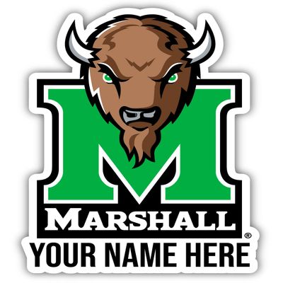 Personalized Customizable Marshall Thundering Herd Vinyl Decal Sticker Custom Name Officially Licensed Collegiate Product