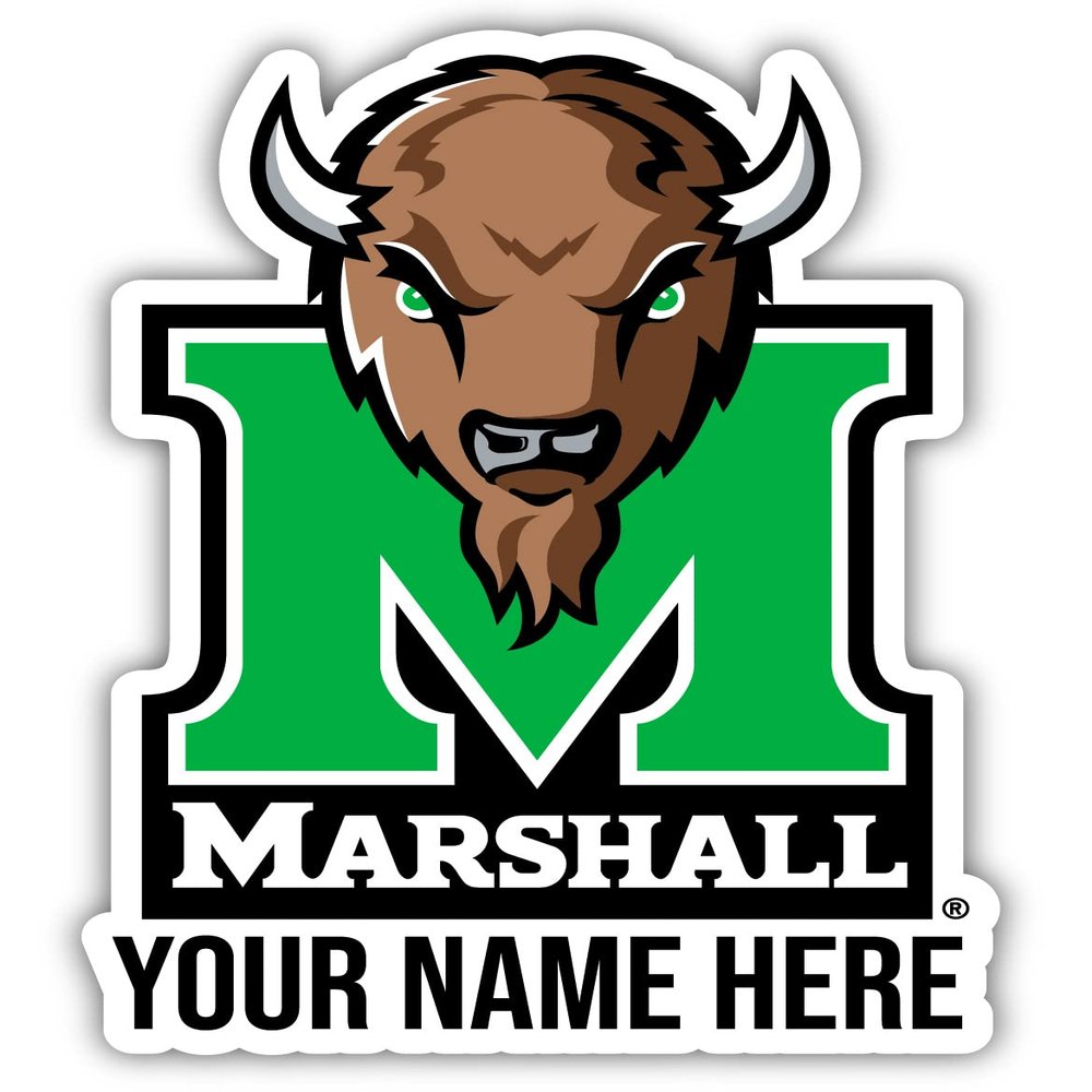 Personalized Customizable Marshall Thundering Herd Vinyl Decal Sticker Custom Name Officially Licensed Collegiate Product