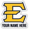 Personalized Customizable East Tennessee State University Vinyl Decal Sticker Custom Name Officially Licensed Collegiate Product view 1