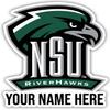 Personalized Customizable Northeastern State University Riverhawks Vinyl Decal Sticker Custom Name Officially Licensed Collegiate Product view 1