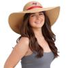 FOCO Women's NFL Logo Ladies Fashion Beach Sun Wordmark Straw Hat, Team Color, One Size view 3