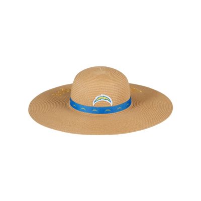 FOCO Los Angeles Chargers NFL Womens Wordmark Beach Straw Hat