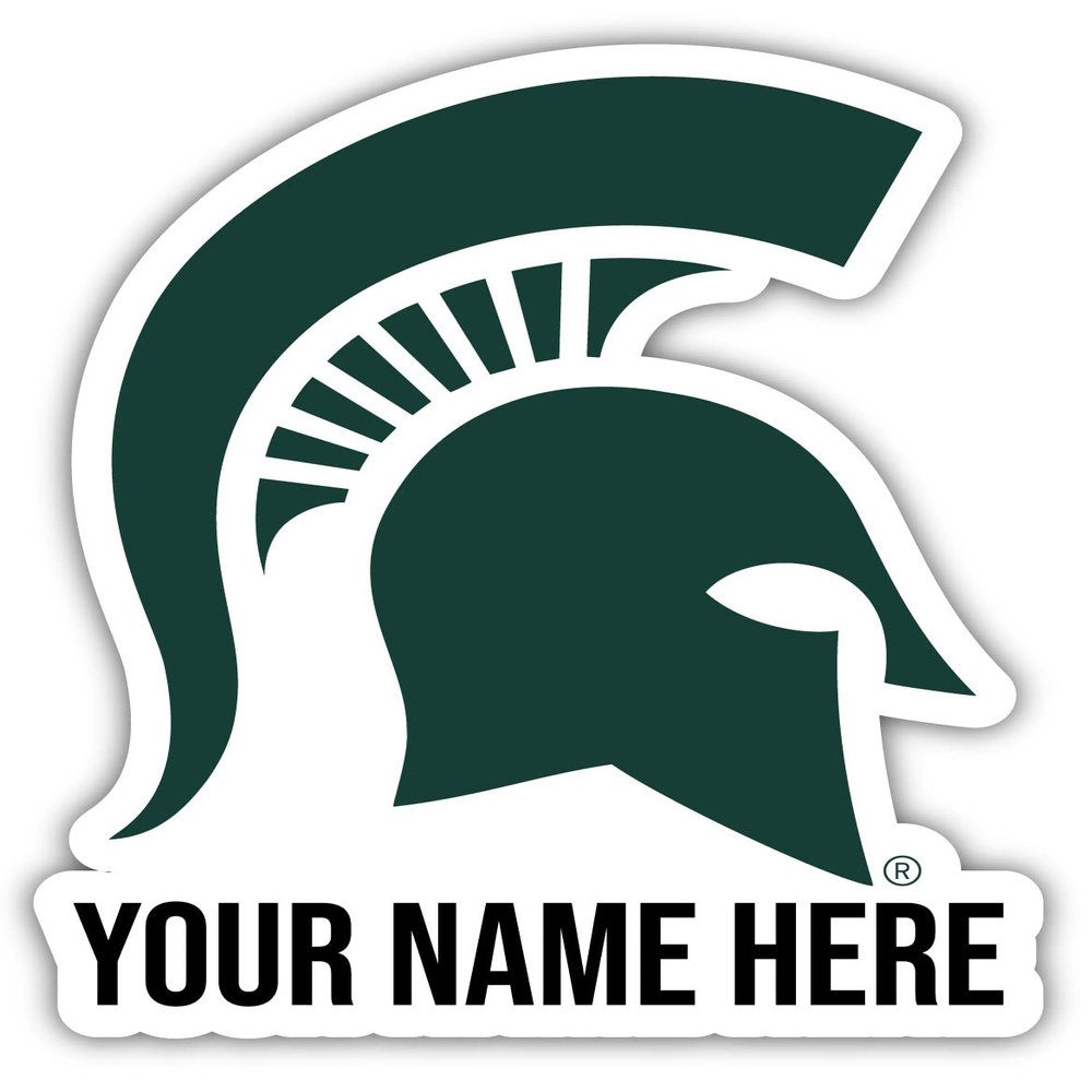 Personalized Customizable Michigan State Spartans Vinyl Decal Sticker Custom Name Officially Licensed Collegiate Product