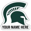 Personalized Customizable Michigan State Spartans Vinyl Decal Sticker Custom Name Officially Licensed Collegiate Product view 1