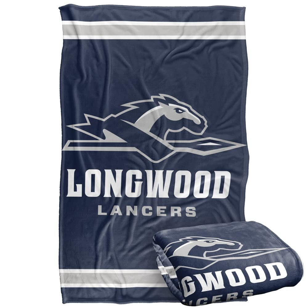 Longwood University Lancers Blanket, 36"x58" Primary Logo Stripes, Silky Touch Super Soft Throw
