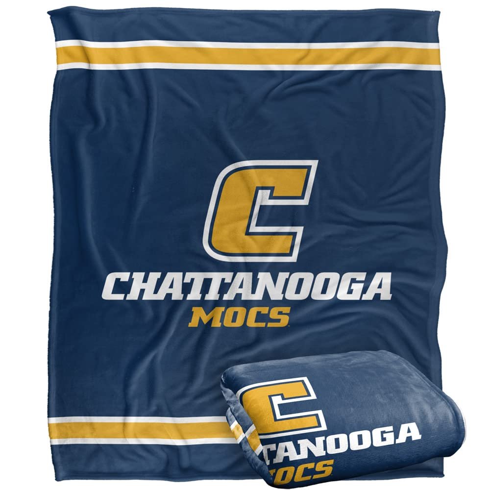 University of Tennessee at Chattanooga Bulldogs Blanket, 50"X60", Primary Logo Stripes, Silky Touch Super Soft Throw