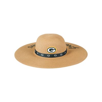 FOCO Green Bay Packers NFL Womens Wordmark Beach Straw Hat