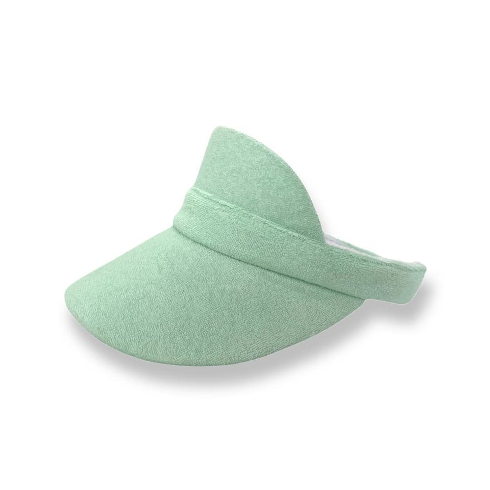 Women's UPF 50+ UV Protection Wide Brim Beach Sun and Sport Visor Hat Mint Green