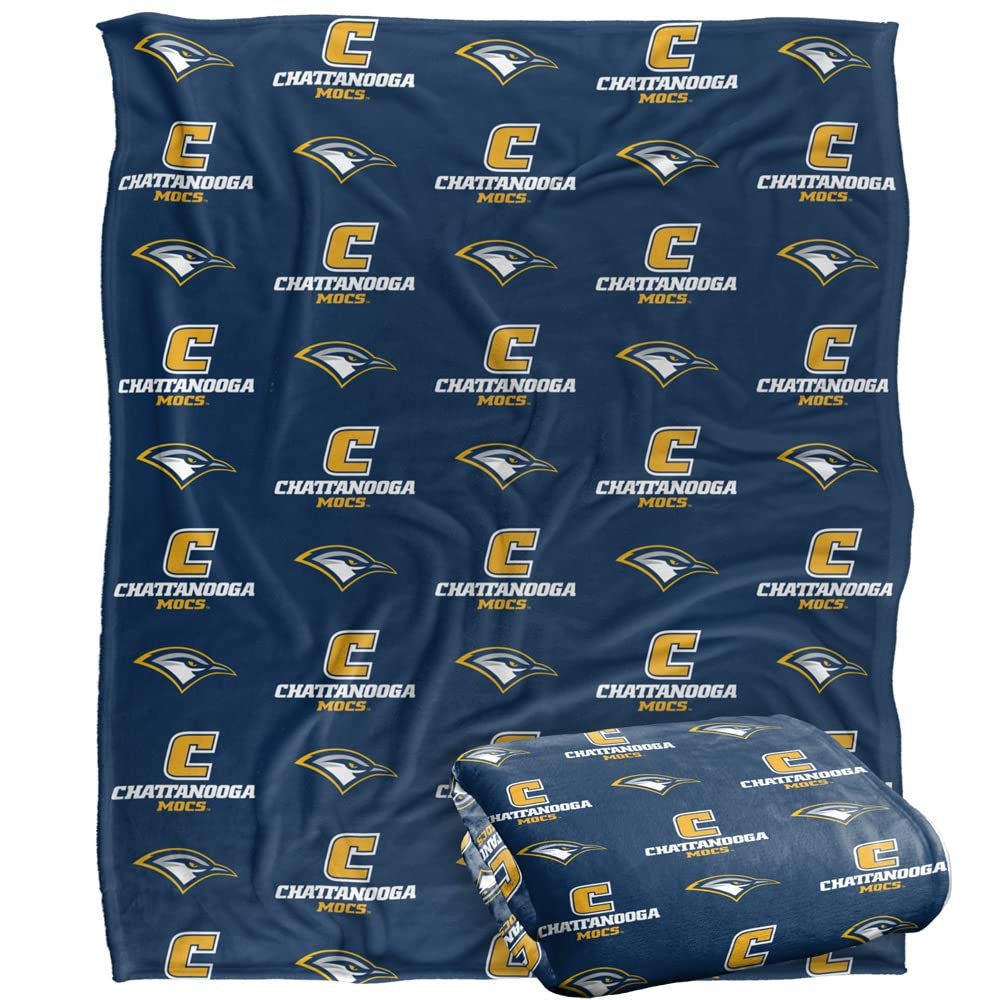 University of Tennessee at Chattanooga Bulldogs Blanket, 50"X60", Logo Pattern, Silky Touch Super Soft Throw