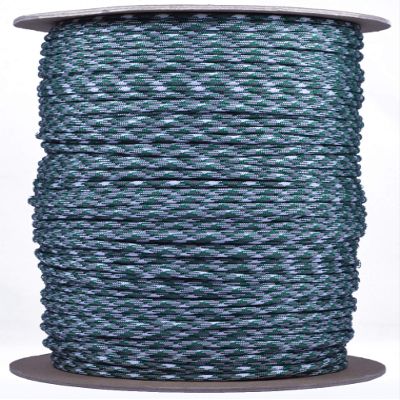 35+ Camo Pattern of Parachute 550 Cord Type III 7 Strand Paracord - Kelly Green Camo (1000 Foot Spool)