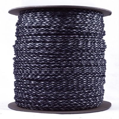 35+ Camo Pattern of Parachute 550 Cord Type III 7 Strand Paracord - Black & White Camo (1000 Foot Spool)
