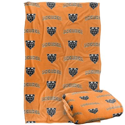 Mercer University Bears Blanket, 36"x58" Logo Pattern, Silky Touch Super Soft Throw