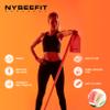 NYSEEFIT Therapy-Band Resistance Bands Set with Carry Bag, Non-Latex Elastic Band, Upper & Lower Body Exercise, Body Weight Strength Training, Physical Therapy, Pilates, Rehab, Pink, Green & Tan view 4