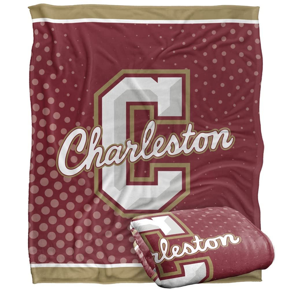 College of Charleston Cougars Blanket, 50"X60", Logo Dots, Silky Touch Super Soft Throw