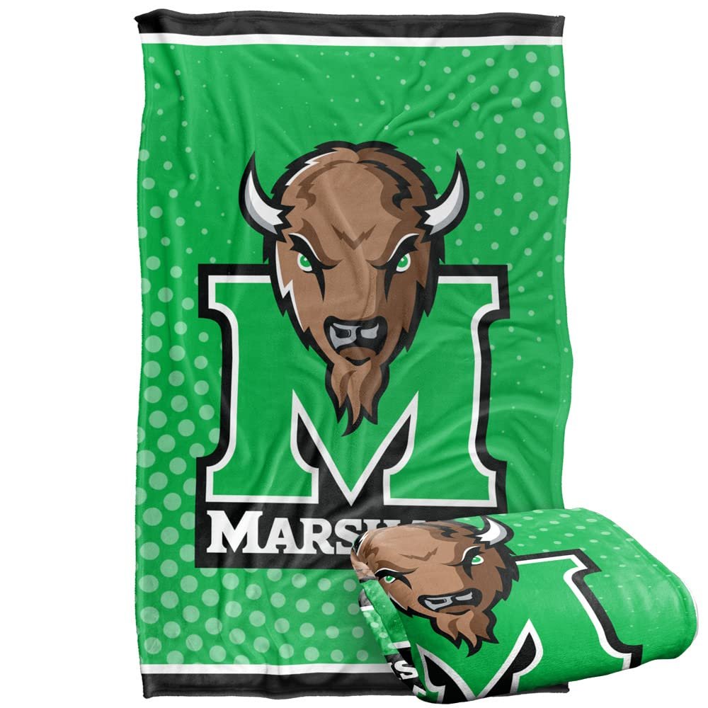 Marshall University The Heard Blanket, 36"x58" Logo Dots, Silky Touch Super Soft Throw