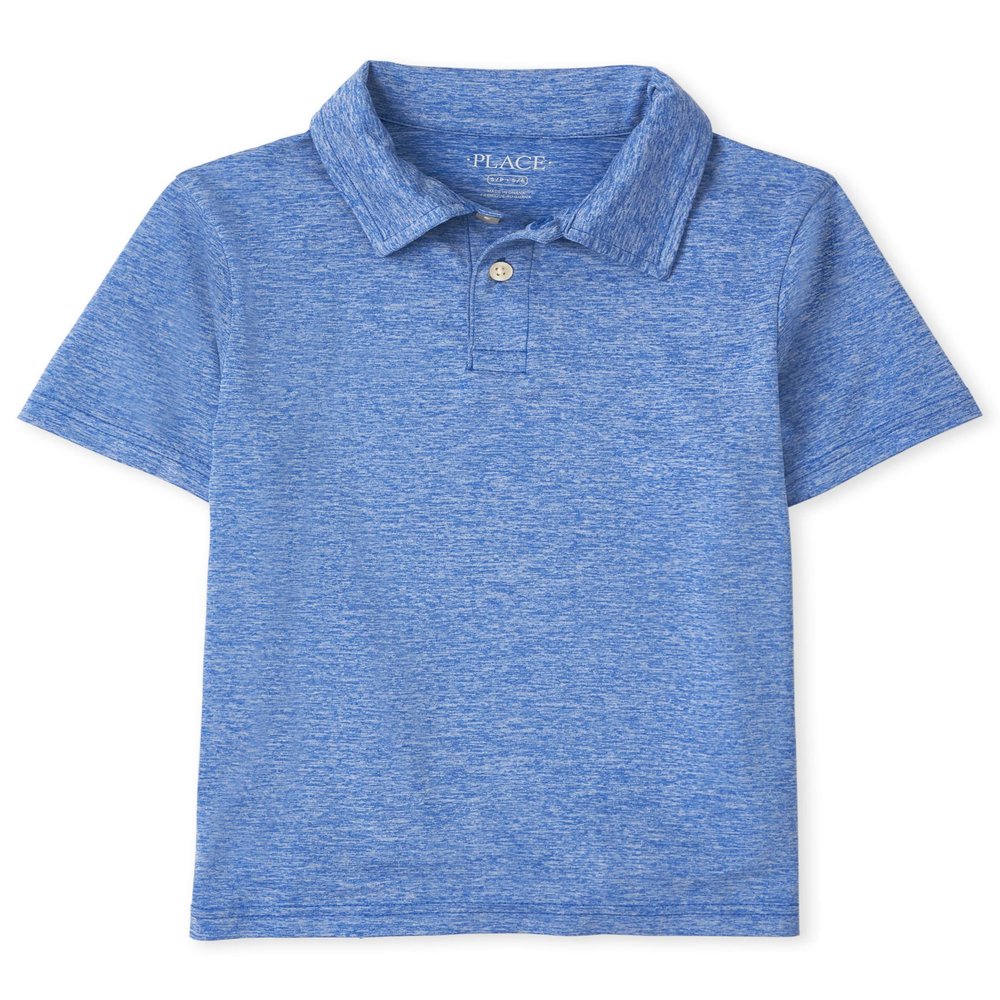 The Children's Place Boys' Single Short Sleeve Performance Polo, Renew Blue, XX-Large (Husky)